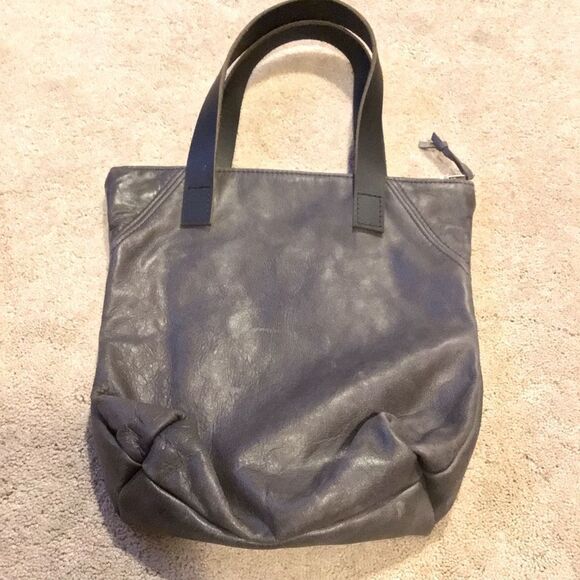 C.A.S. Handmade in USA Gray Full Grain Leather Tote Bag - Picture 2 of 5